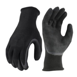 black gardening gloves
