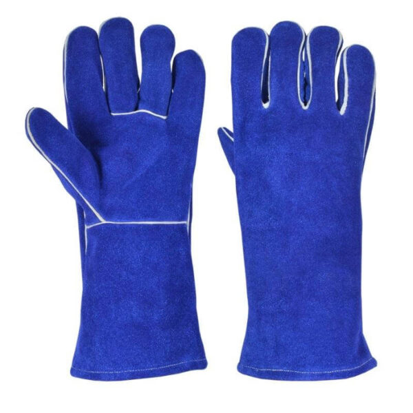blue welding gloves