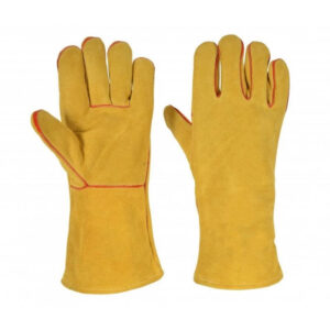 yellow welding gloves