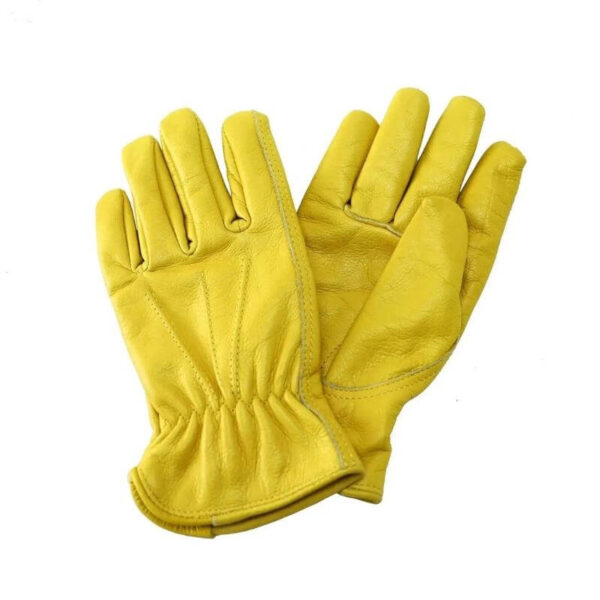 yellow gardening gloves