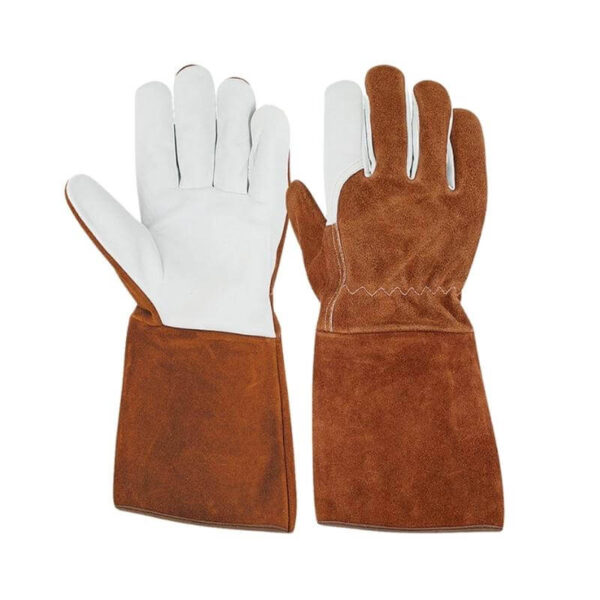 brown welding gloves
