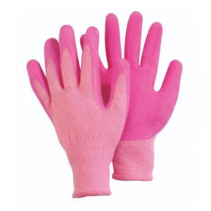 pink gardening gloves