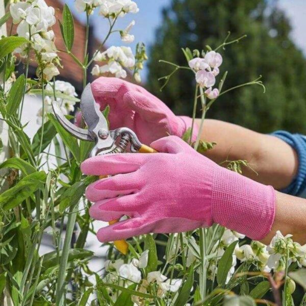 pink gardening glove